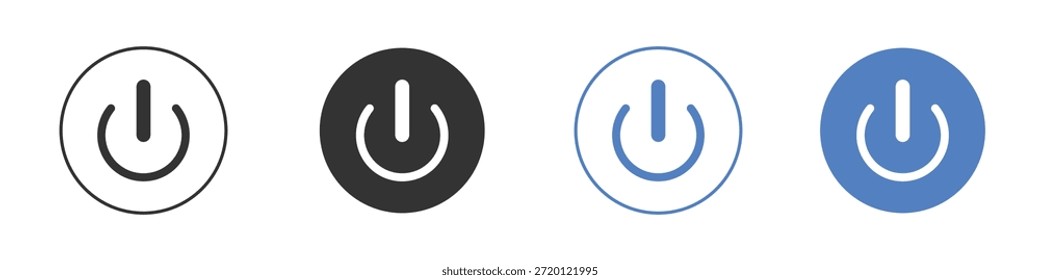 Conjunto de pictogramas de íconos de Botón encendido y apagado. Diseños de iconos de Vector