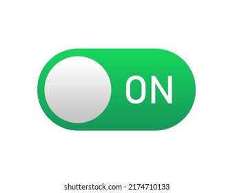 button with on. Vector illustration. stock image. 