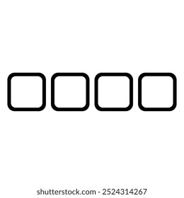 Bouton sur blanc. Icône de menu Image vectorielle simple de trait fin. Icônes de menu d'application web et mobile, boutons d'Image vectorielle pour la navigation de l'interface utilisateur site web. Menu d'application de ligne pour la maison ou la liste déroulante et le tiroir d'application.