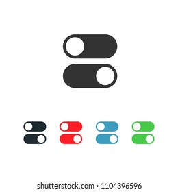Button on/off . Vector icon, flat design