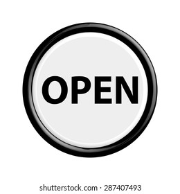 Button open.The round shape. 3D. Vector illustration.
