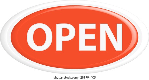 Button open.The round shape. 3D. Vector illustration.