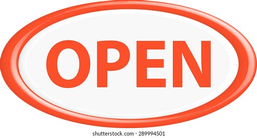 Button open.The round shape. 3D. Vector illustration.