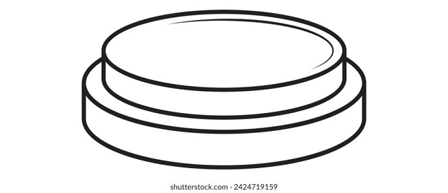A button in outline and vector format.