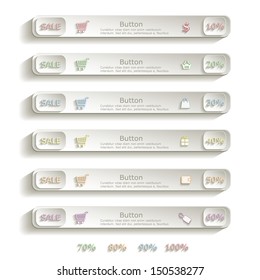 Button paper 3D color card vector ticket