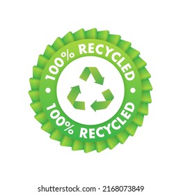 Button for paper design. Sustainable packaging. Flat 100 percent recycled for paper design