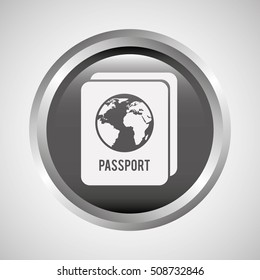 button passport identity traveler design, vector illustration  graphic 