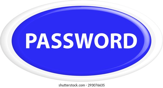 Button password 3d . The round shape. 3D. Vector illustration.