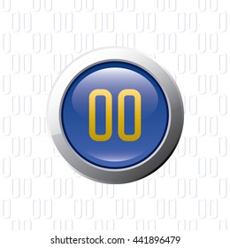 Button with Pause Symbol - Glossy Blue Grey and Orange Elements on Pause Symbol Wallpaper Background - Bevel 3D Realistic Style