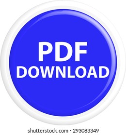 Button PDF download . The round shape. 3D. Vector illustration.