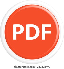  Button PDF. The round shape. 3D. Vector illustration.