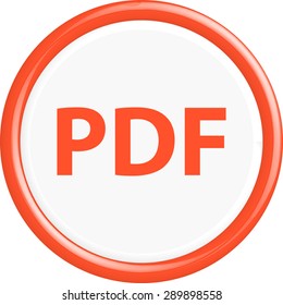  Button PDF. The round shape. 3D. Vector illustration.