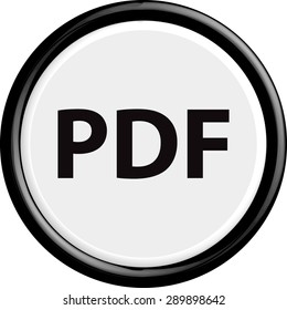  Button PDF. The round shape. 3D. Vector illustration.