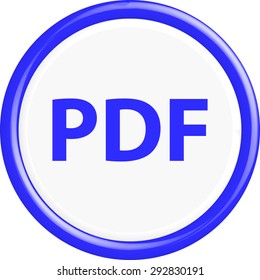  Button PDF. The round shape. 3D. Vector illustration.