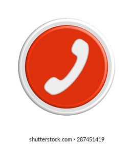 Button phone.  The round shape. 3D. Vector illustration.