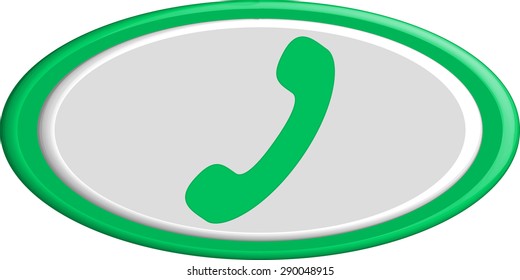 Button phone.  The round shape. 3D. Vector illustration.