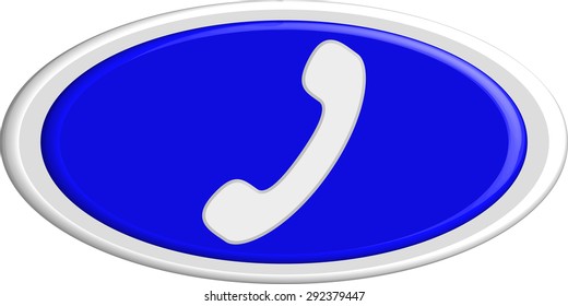 Button phone.  The round shape. 3D. Vector illustration.