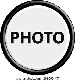 Button photo . The round shape. 3D. Vector illustration.