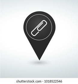 button pin. Map pin icon.