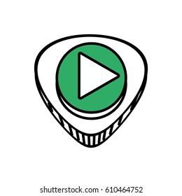 button play system outline vector illustration eps 10