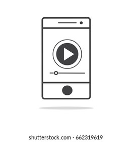  button play video on smartphone icon, 