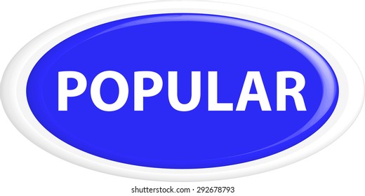 Button popular . The round shape. 3D. Vector illustration.