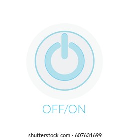 Button power concept by on off button with blue tones.