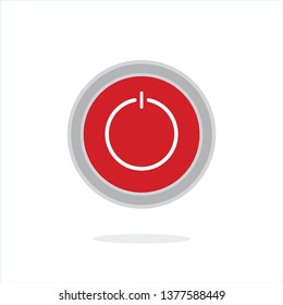 Button, power, red icon
