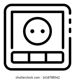 Button power socket icon. Outline button power socket vector icon for web design isolated on white background