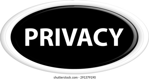 Button privacy . The round shape. 3D. Vector illustration.