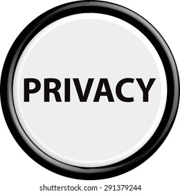 Button privacy . The round shape. 3D. Vector illustration.