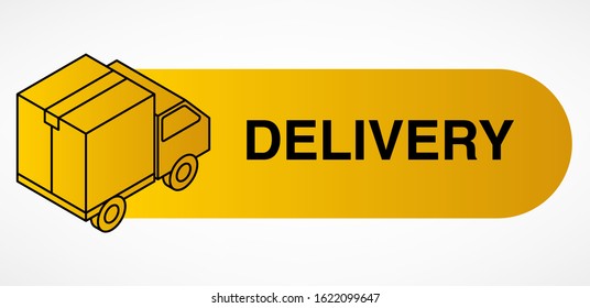 button for product delivery, delivery truck icon