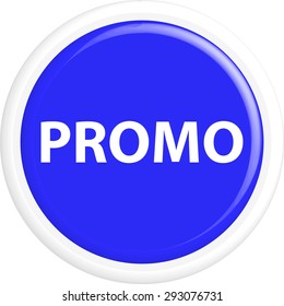  Button promo. The round shape. 3D. Vector illustration.