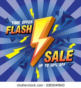 Button promotion flash sale vector template blue