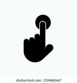 Button Push Icon . Click, Symbol to Tap  - Vector.