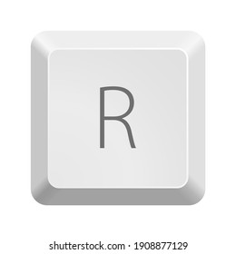 Button R. Icon Vector Illustration.