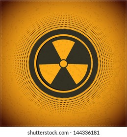 Button with radiation symbol