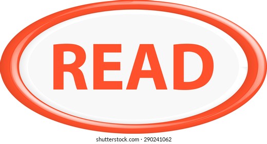  Button read. The round shape. 3D. Vector illustration.