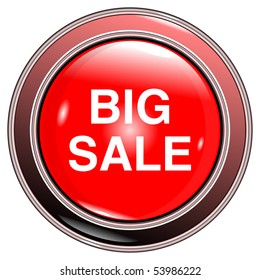 button red "big sale" isolated on the white background vector eps10