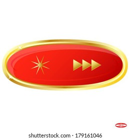 button of the red color vector
