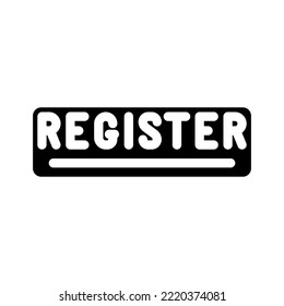 button registration glyph icon vector. button registration sign. isolated symbol illustration