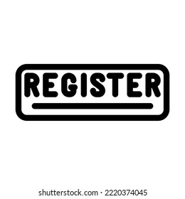 button registration line icon vector. button registration sign. isolated contour symbol black illustration