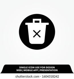 button remove bin sign icon