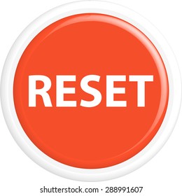  Button reset. The round shape. 3D. Vector illustration.