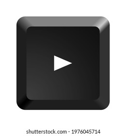 Button with right arrow symbol . Black computer keyboard. Icon Vector Illustration.