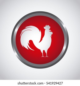 button with roster icon of chinese calendar over white background. colorful design. vector illustration