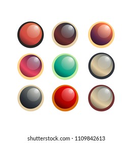 Button round circle icon vector label set, web symbol design isolated illustration
