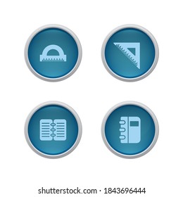 Button ruler, book icon. Vector color