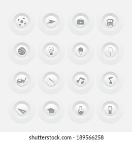 Button School and Education Icons Web design Menu template