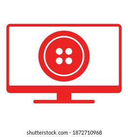 Button and screen on white